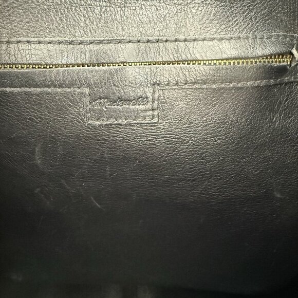 MADEWELL The Drawstring Transport Tote Saddle Bag Purse Black Leather Women's - Picture 15 of 16